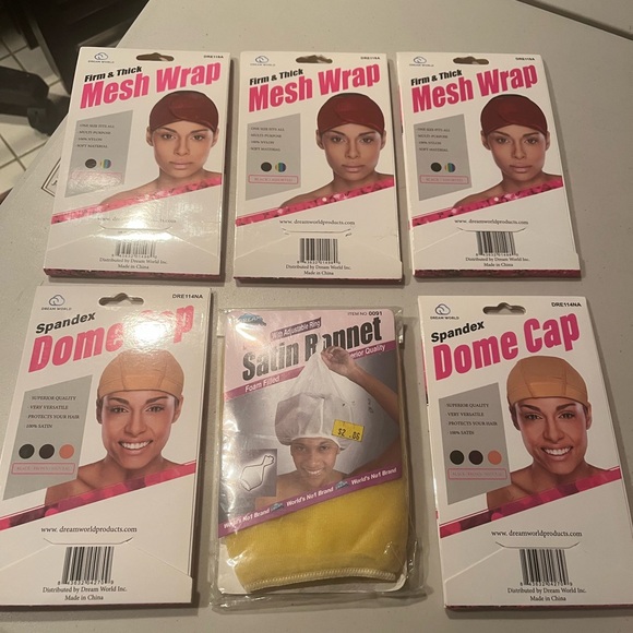Spandex Dome Cap and Mesh Wrap Set - Natural. All new lot - Picture 2 of 2